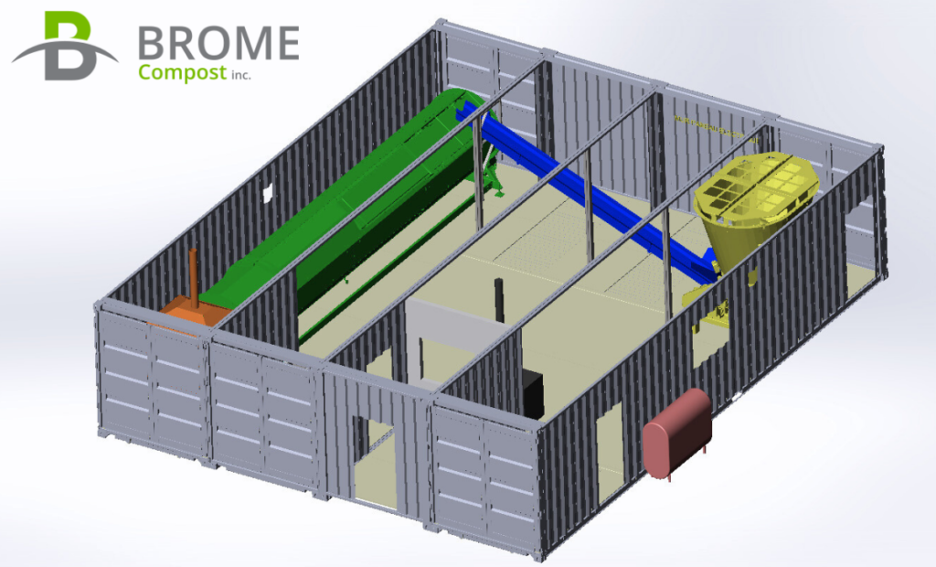 Container layout for BROME composting system